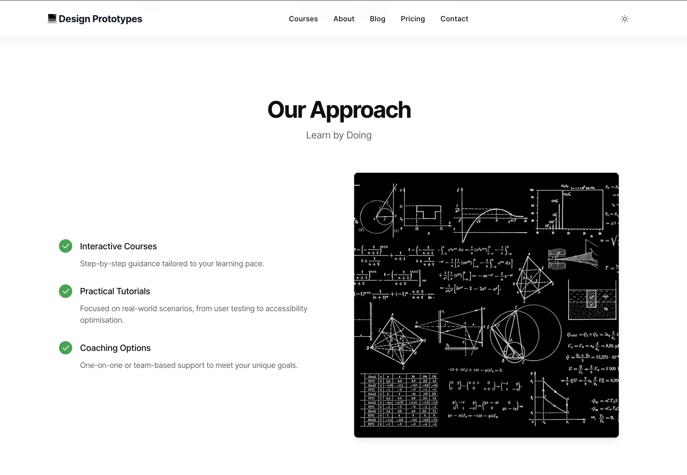 Design Prototypes approach: learn by doing, with courses, tutorials, and coaching
