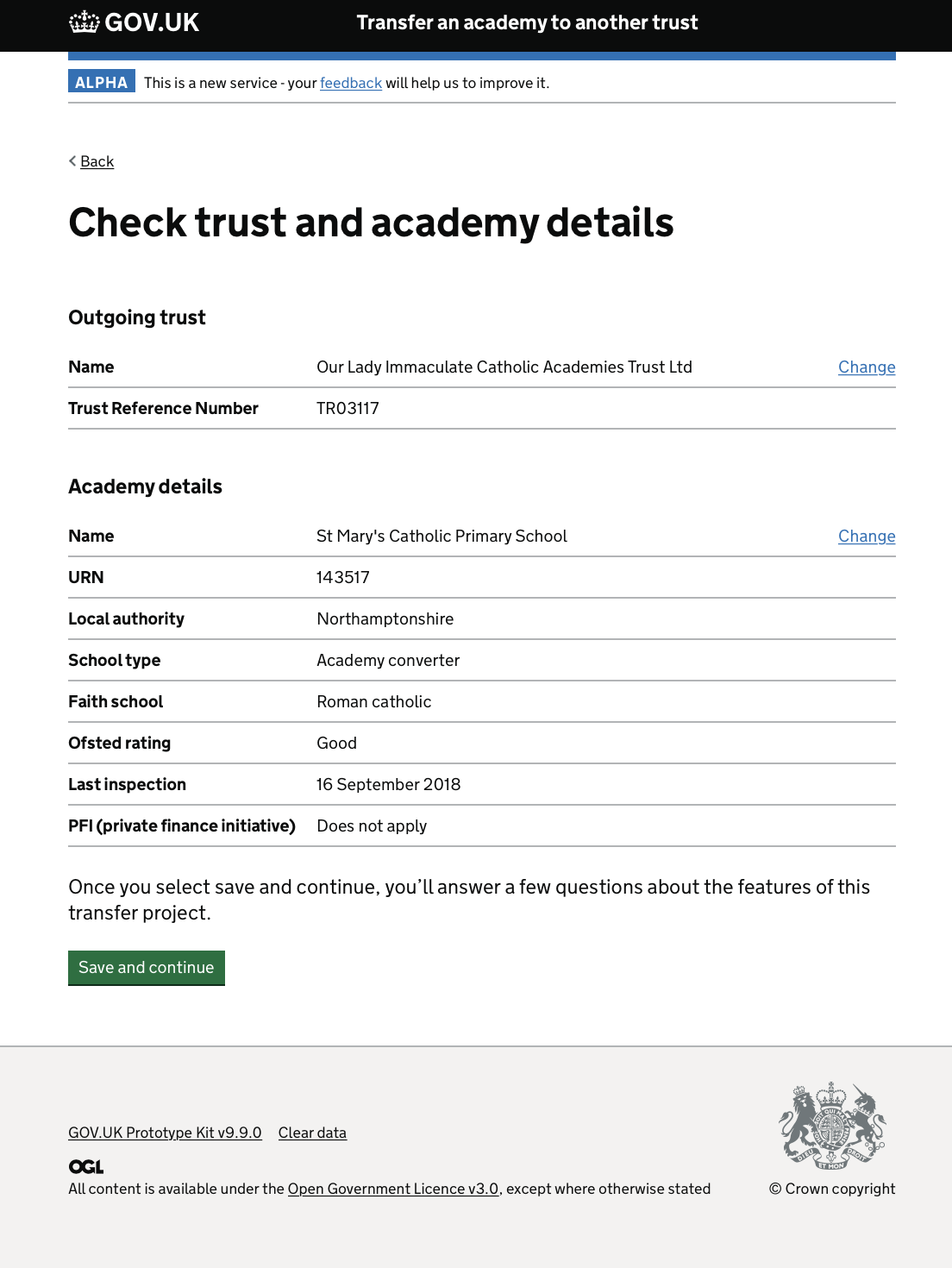 Summary, no incoming trust identified